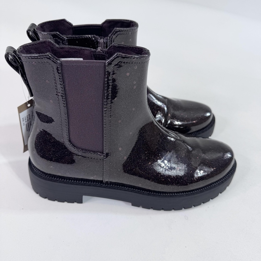 TOMS Youth Bennet Chelsea Boots Size‎ 5.5 Blackberry Confetti Glitter 10021545